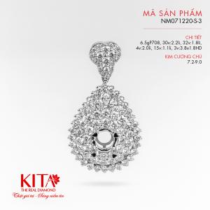 Vỏ Mặt Dây Chuyền Kim Cương Vàng Trắng