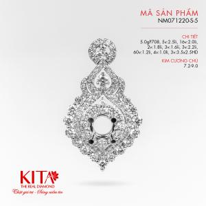 Vỏ Mặt Dây Chuyền Kim Cương Vàng Trắng
